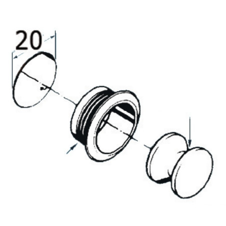 Mini push-lock chromed brass 16 mm - 38.182.01 -