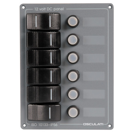 6-switche aluminium vertical panel - 14.845.06 -