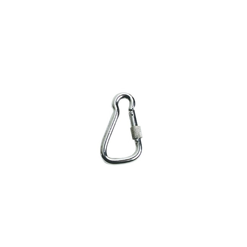 Moschettone in acciaio inox a grande apertura con ghiera di sicurezza a rotazione  - Ferramenta Nautica 0917912