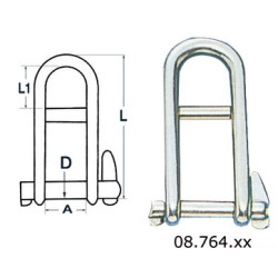 Shackle with latch docking With stop bar- Ironware - 0876405