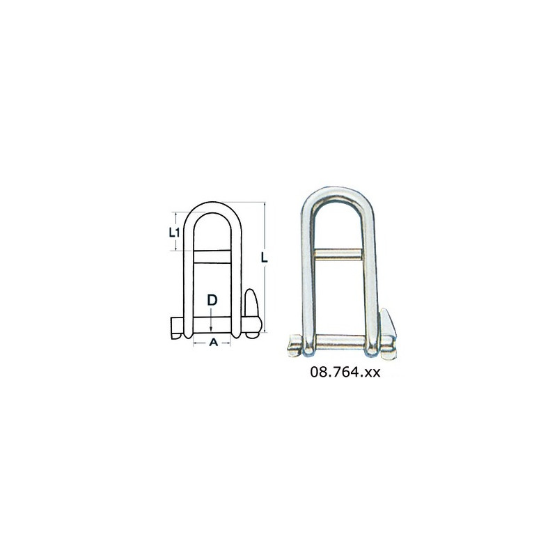Shackle with latch docking With stop bar- Ironware - 0876405