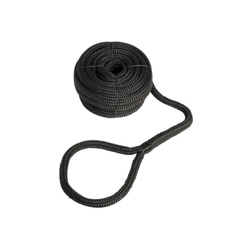 BLACK Mooring line, high-strength, with eye  - mooringline 0644490