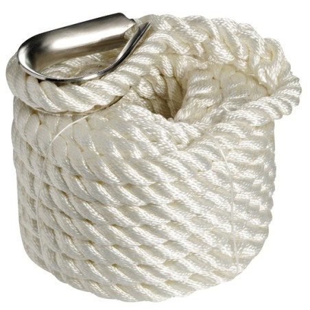 WHITE Spliced mooring lines, high strength - mooringline 0644310