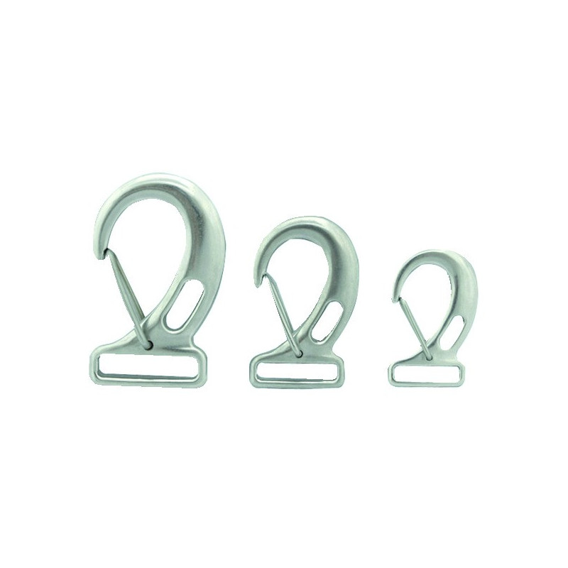 Snap hooks with rectangular eye for ribbon, made of stainless steel - Ironware - 0924901