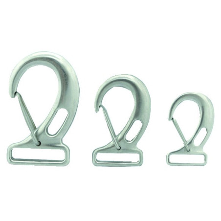 Snap hooks with rectangular eye for ribbon, made of stainless steel - Ironware - 0924901