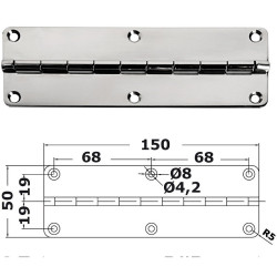 Short piano hinge - Ironware - 3899701