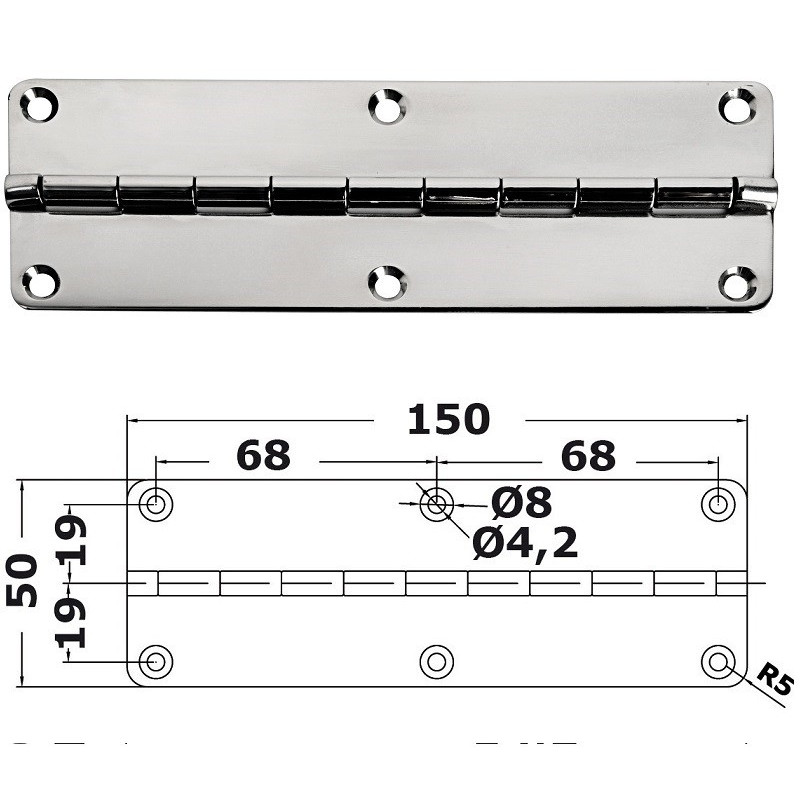 Short piano hinge - Ironware - 3899701