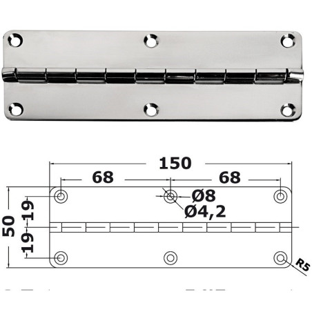 Short piano hinge - Ironware - 3899701