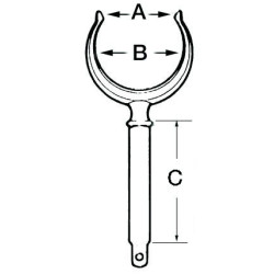 Chromed brass rowlocks, height 98 mm - Anchorage and Docking - 3419300 2