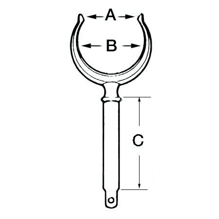 Scalmo in ottone cromato barca a remi, altezza 98 mm- Ancoraggio e Ormeggio - 3419300