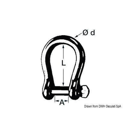 Galvanised steel bow Shackles - Ironware - 0832906