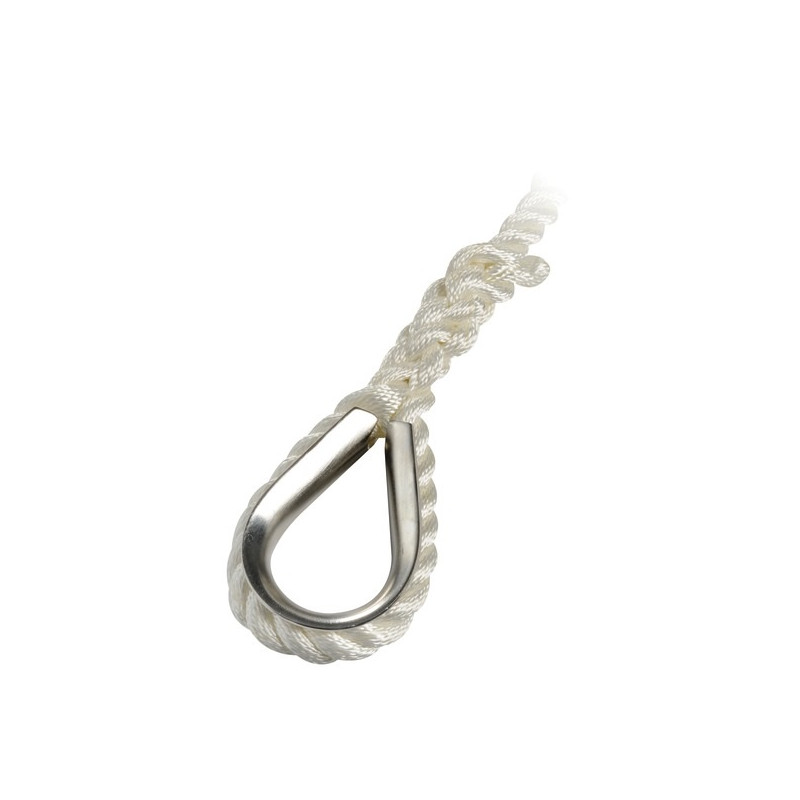 Cima per ormeggio in poliestere BIANCA impiombata con redancia inox - Cime e accessori - 0644310