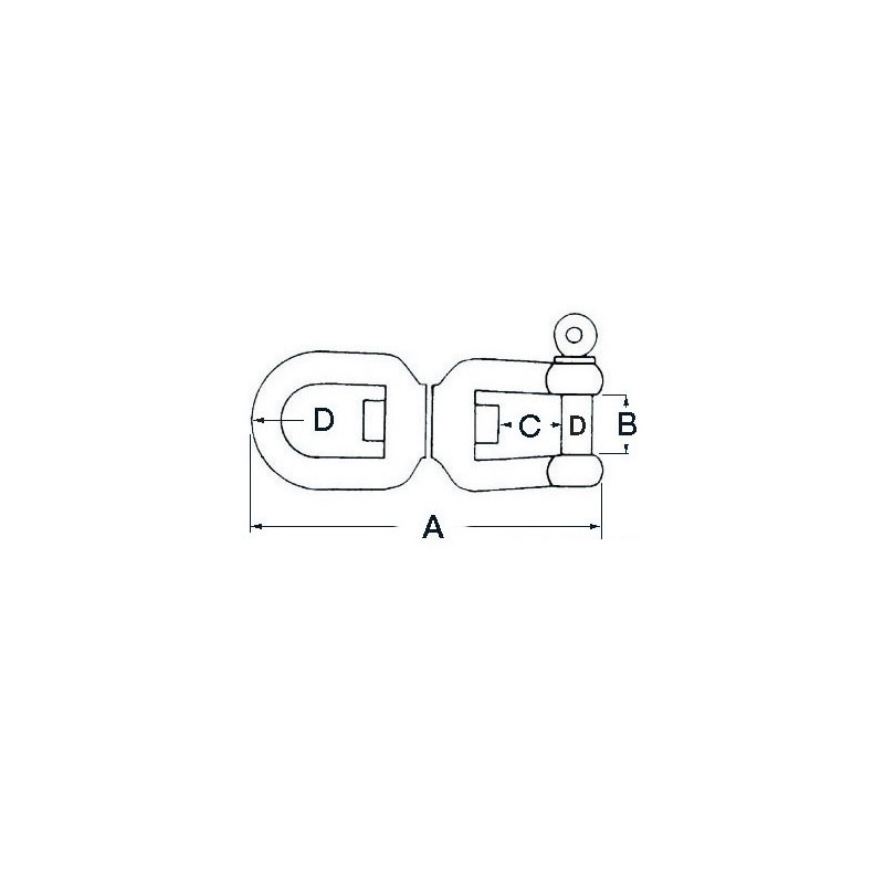 Swivels AISI 316 stainless steel, with double eye - Anchorage and Docking - 0101804