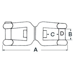 Swivels AISI 316 stainless steel, with double eye - Anchorage and Docking - 0143900 2