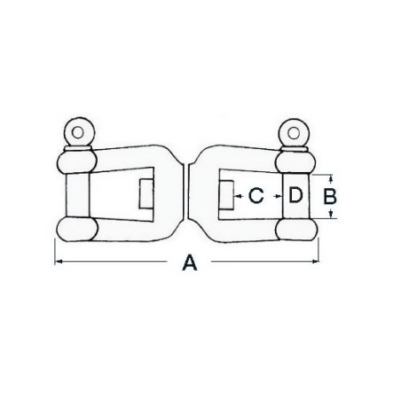 Swivels AISI 316 stainless steel, with double eye - Anchorage and Docking - 0101804