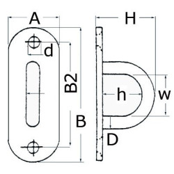 Forged eye bridges with flat base - Ironware - 3900200 2