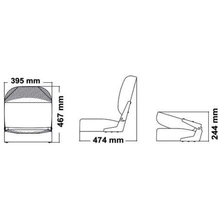 Seat with foldable back - COMFORT ON BOARD 4840401