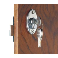 Serratura con pomello, chiave Yale esterna. Blocco pomello dall'interno - Ferramenta Nautica - 3812830