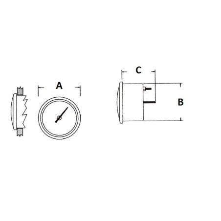Spidometro con tubo di Pitot (a pressione d'acqua) SCALA 0-55 MPH - 27.325.09 -