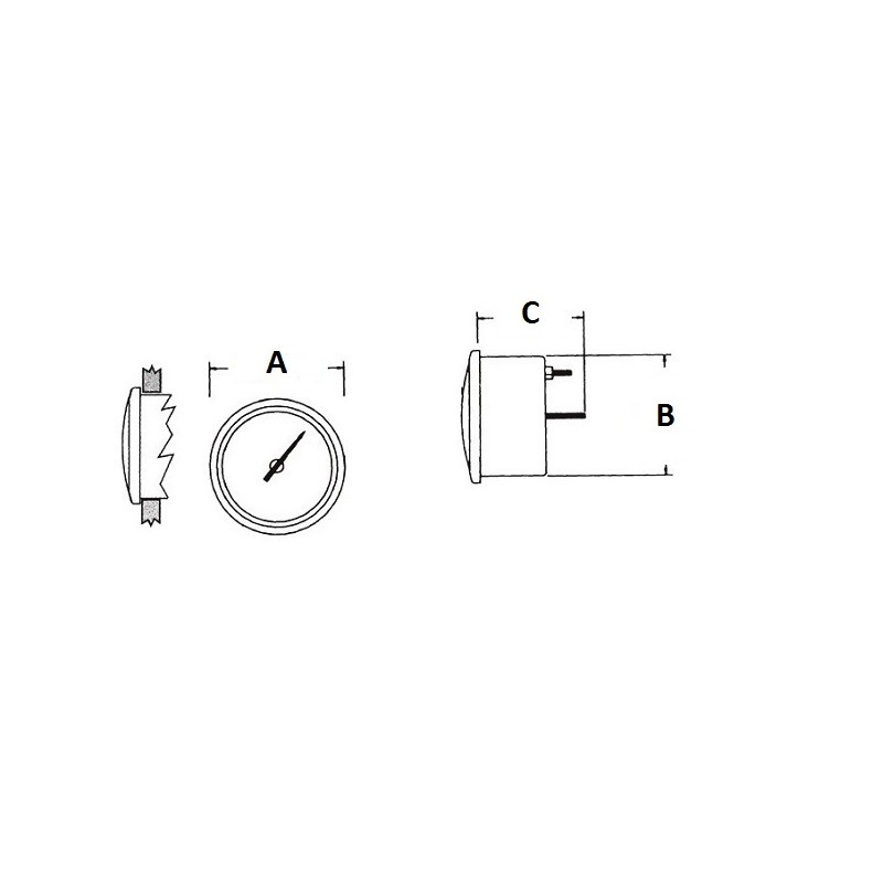 Spidometro con tubo di Pitot (a pressione d'acqua) SCALA 0-65 MPH - 27.325.10 -