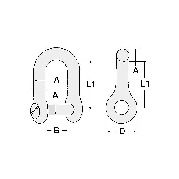 Shackle with embedded pin, for anchors - Anchorage and Docking - 0108005 2