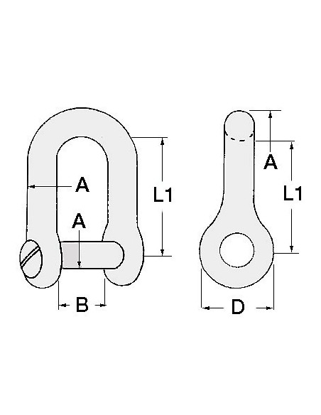 Grillo con perno incassato per ancore in acciaio inox - Ancoraggio e Ormeggio - 0108005