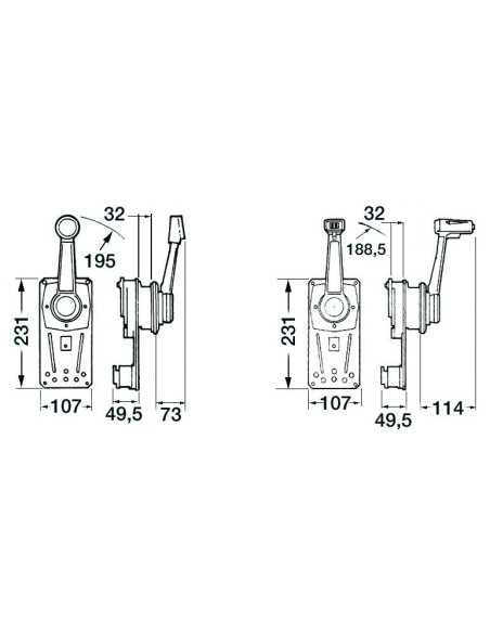 Single lever control for recess wall mounting B310B - Engine Accessories - 4545208